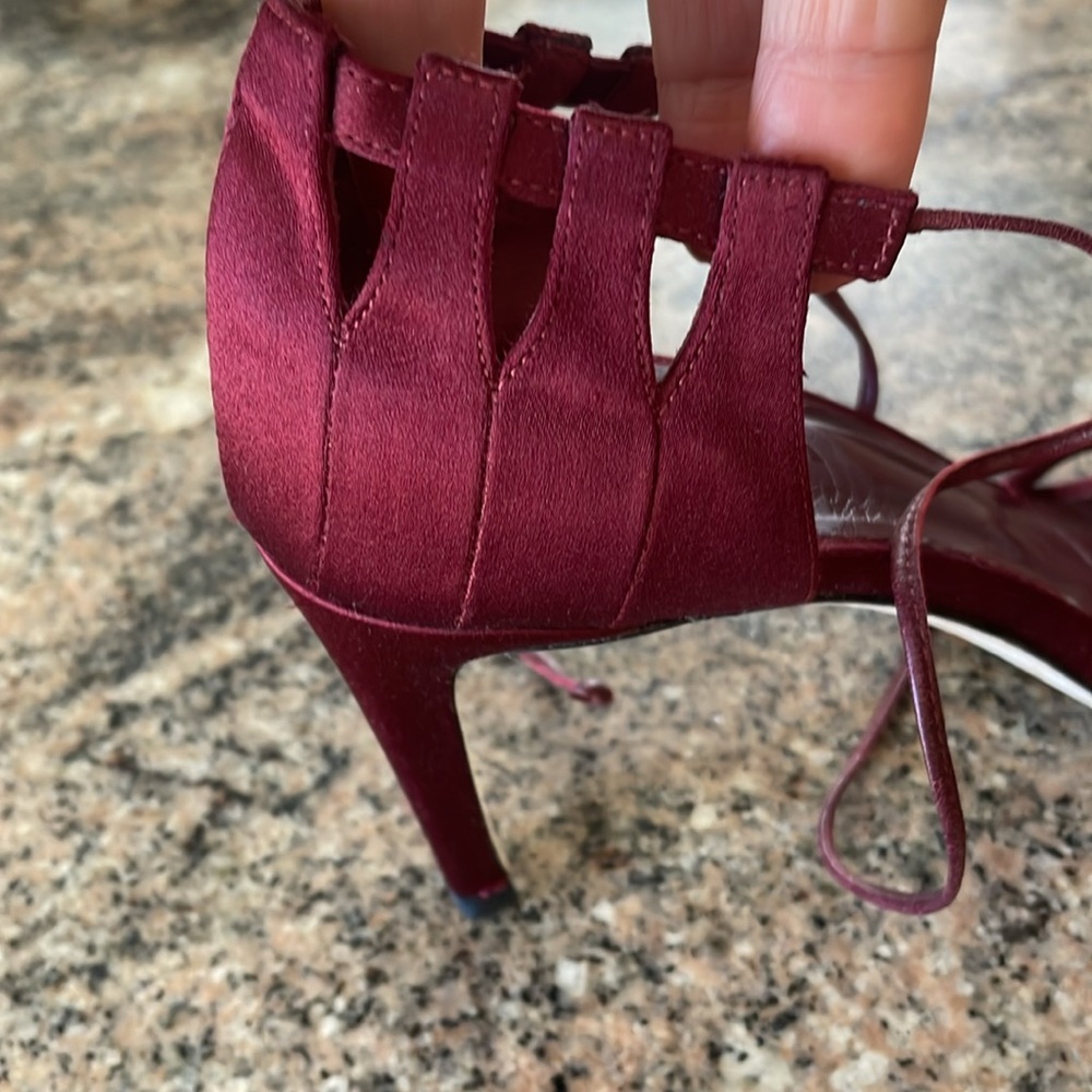 Staud Ankle Strap Satin Heels - Picture 7 of 8